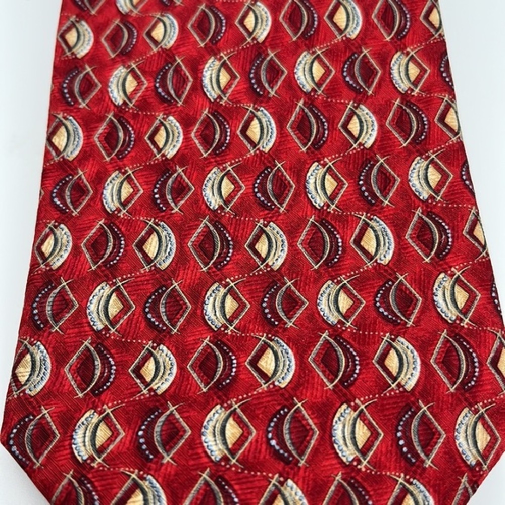 Ermenegildo Zegna Red Silk Tie Made in Italy - Picture 3 of 9